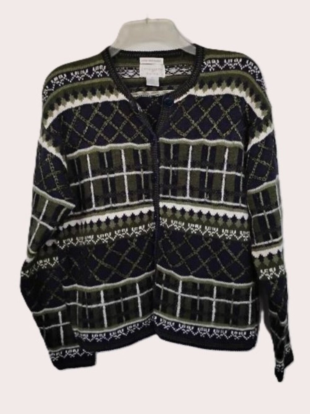 Christopher & Banks ~ cardigan sweater ~ Fair Isle design ~ M